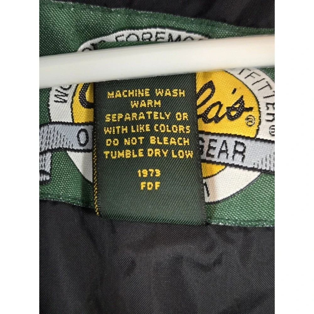 Cabelas Hoodie Windbreaker Jacket Size L Nylon Green Black